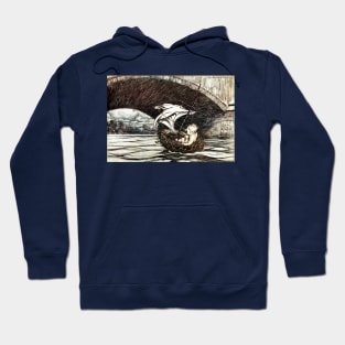 Peter Sailing Under The Bridge - Peter Pan in Kensington Gardens - Arthur Rackham Hoodie